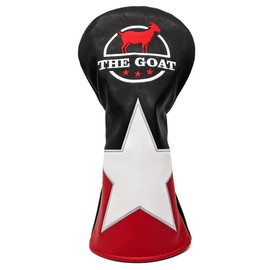 Golf Headcovers Driver Covers Popular The GOAT Fairway Wood Covers Utility Cover Hybrid Cover Stylish Design with Number Tag Luxury Embroidery Set of 3 (1 Driver Cover)