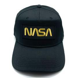 Infinite Hats NASA Hat Gold Patch Adjustable Baseball Cap (Black)