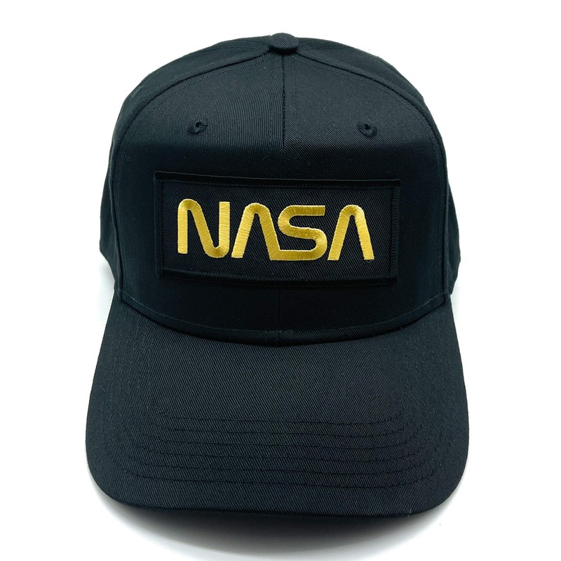 Infinite Hats NASA Hat Gold Patch Adjustable Baseball Cap (Black)