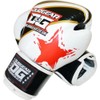 12oz WHITE 'S and S' LEATHER MUAY THAI KICKBOXING BOXING