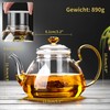 Large Capacity Glass Teapot with Removable Infuser, Stovetop Safe, Thickened