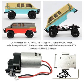 tieedhfu 370 Motor 34T Gear Box Transmission for HobbyPlus 1/18 CR18P Rock Van Hobby with Upgrade Power 370 Motor 34T Gear Box