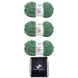Lion Brand Go for Fleece Sherpa Fern 937-171 (3-Skeins - Same Dye Lot) Jumbo #7 Polyester Yarn for Crocheting and Knitting with Project Bag