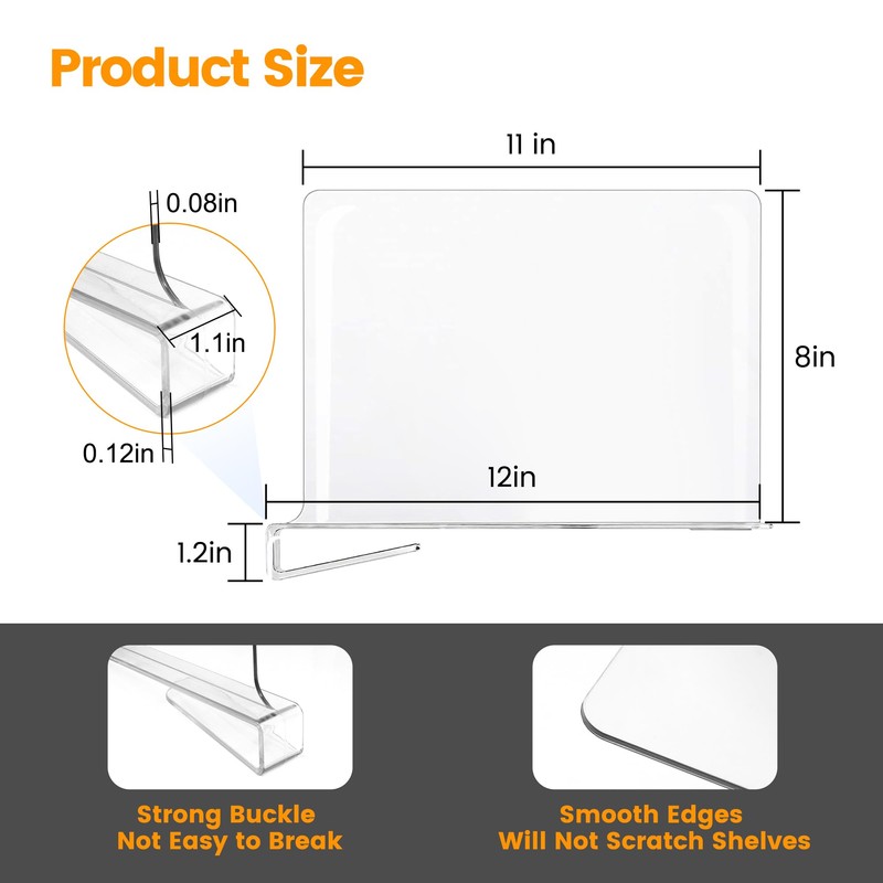 Purse Organizer for Closet Shelf Dividers: 8" Tall X 12"