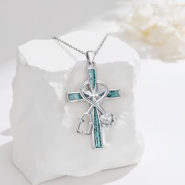 KoyeKei Veterinarian Necklace Gifts for Women 925 Sterling Silver Veterinary Stethoscope Turquoise Pendant Necklaces Vet Tech Week Graduation Gift Nursing Paw Print Jewelry for Nurse Assistant