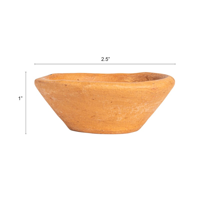 Creative Co-Op Terracotta Bowl in Jute Bag, Set of 12