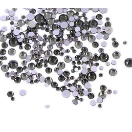 XIULI Large Capacity Color Rhinestone, DIY Decorate Nail and Use Clothes, High Light Transmission, Approx. 3 x 1440 = 4320 Tablets (S3-20 Mixed Sizes) (Transparent Gray 4320)