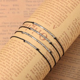 Ldurian Unisex Ldurian Morse Code Bracelets For Father & Mother & Daughter & Daughter - Matching Bracelets Beads Aesthetic Jewelry