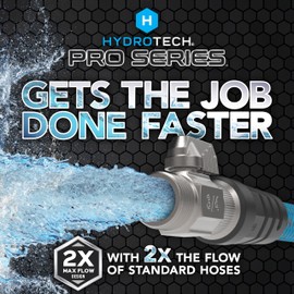 HydroTech 75 ft Expandable Garden Hose - Pro Series, 2x Max Flow, 3/4" No-Kink Flexibility, Lightweight Hose for Lawn, Garden, Car Washing, Deck and Patio Cleaning