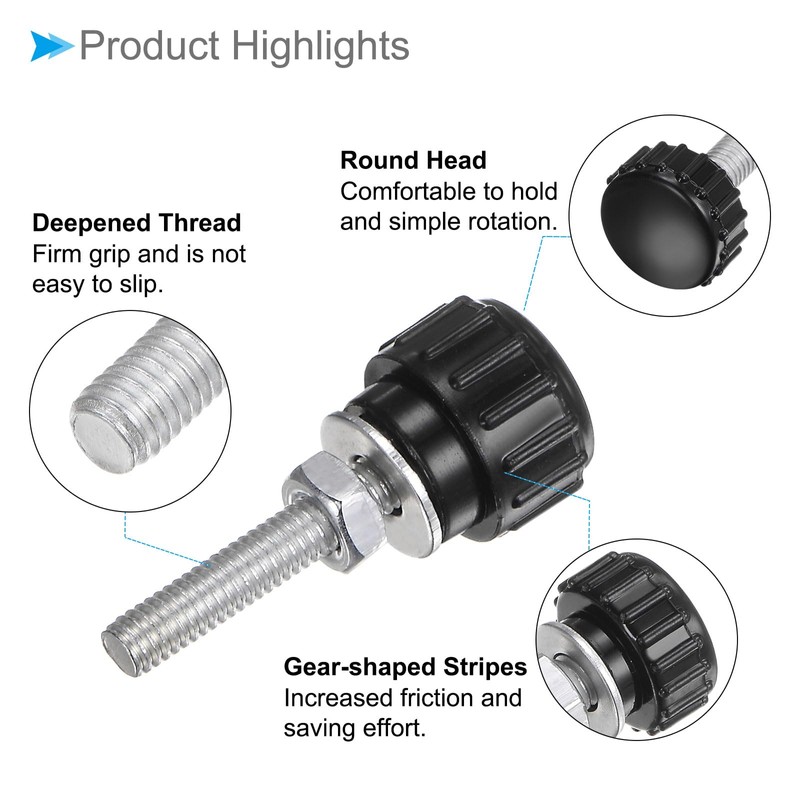 CoCud Threaded Thumb Screw M4 Screw 20mm Length Plastic Clamping