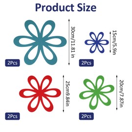 Oruola 8Pcs Pan Protectors,4 Different Sizes Color Flower Pan Protectors for Stacking,0.08In Thickness Felt Pot Protectors for Stacking and Protecting Glassware, Cookware and More,6In 8In 10In 12In