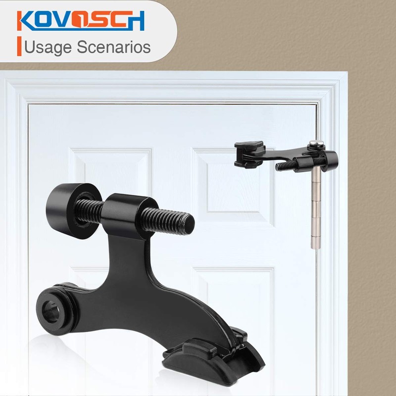 KOVOSCH 6 Pack Hinge Pin Door Stopper Black - Adjustable