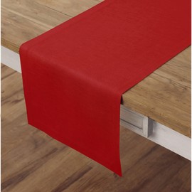 Solino Home Linen Christmas Table Runner 60 Inches Long – 100% Pure Linen Red Table Runner 14 x 60 Inch – Machine Washable Dining Table Runner for Winter, Holiday Decor – Fete