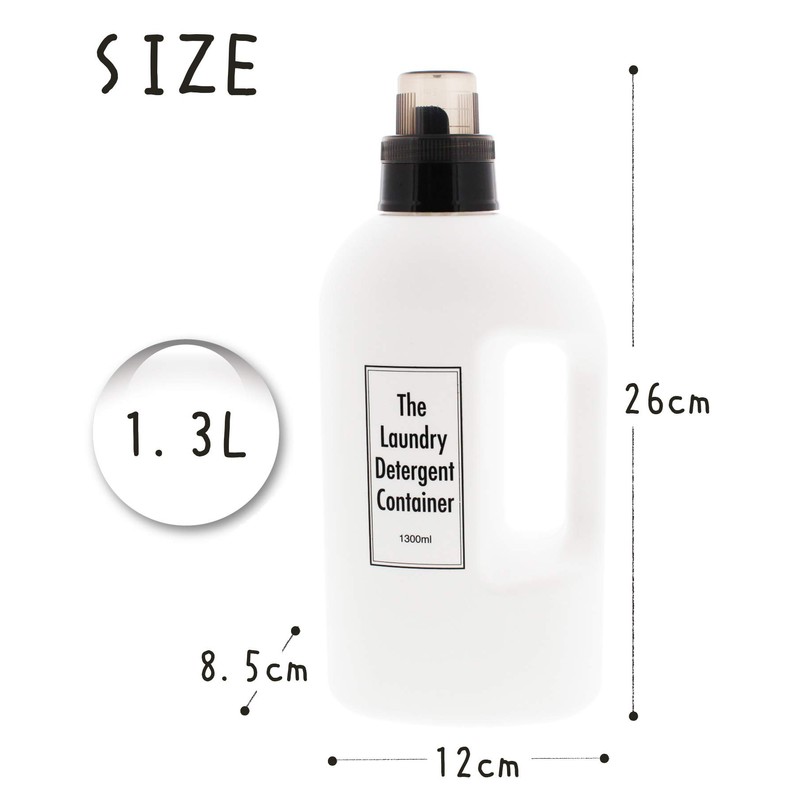 Living Laundry Bottle with Handle, Refill Bottle, White, Approx. 47.2