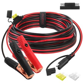 CUZEC 14FT/4.27m 14AWG 20A Battery Alligator Clip to SAE Connector/12V SAE Quick Release Adapter to Alligator Clips Quick Disconnect Cable