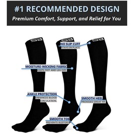 SB SOX 3-Pair Compression Socks (15-20mmHg) for Men & Women â Great Quality Comfortable Socks, Easy to Put On â Best Socks for Daily/Any Use, Running, Nurse, Travel (05 â Multi-color, XX-Large)