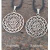 Kiss of Leather Sri Yantra Pendant 925 Sterling Silver No.
