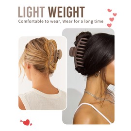 5PCS Large Claw Hair Clips for Thick Hair Big Banana Hair Clips for Women Nonslip Strong Hold Hair Claw Clip (Matte (Earth tone))