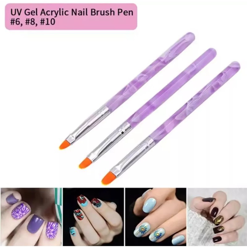 TIKA 7-Piece UV Gel Nail Art Brush Set, Flower Painting