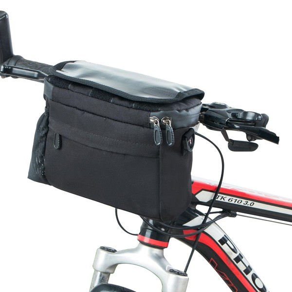 Pilipane Sacoche de guidon de vélo, sac de rangement avant de vélo, sac de rangement pour vélo, accessoires de vélo pour homme et femme, VTT, avec support de téléphone portable à écran tactile de 7