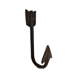 Comfy Hour Antique and Vintage Collection Cast Iron Arrow Decorative Single Key Coat Hook Clothes Rack Wall Mount for Hanging Coats, Hats, Bags