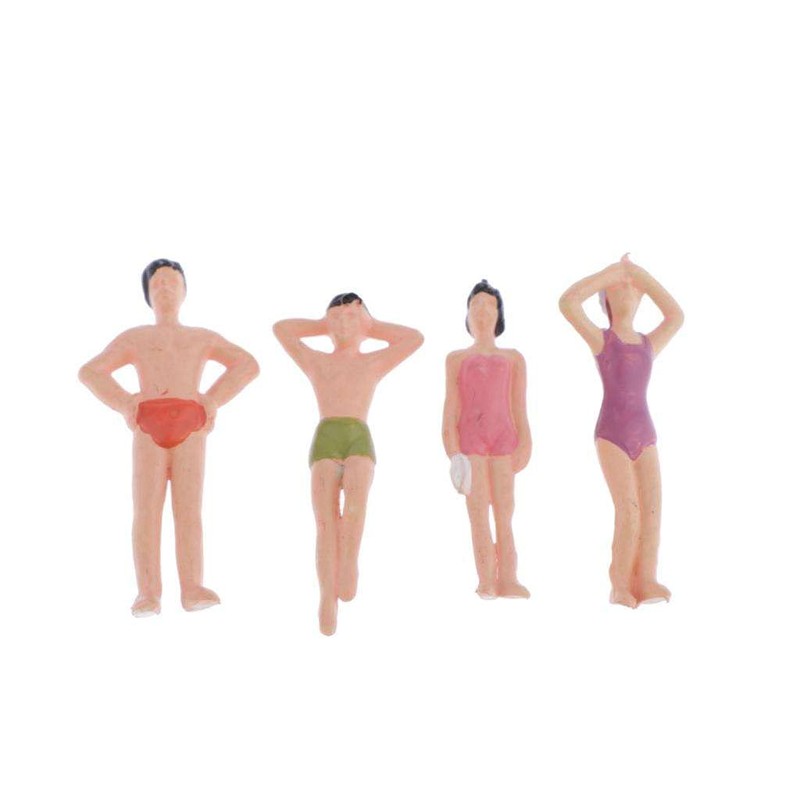 20-Pack 1.4 inch Miniature Beach Swimsuits People Figures Model Train