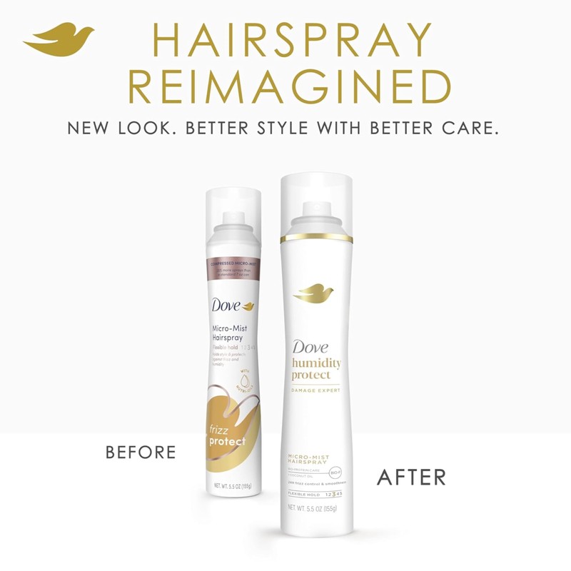 Dove Flexible Hold Hairspray 6 ct Protect Micro-Mist for Long-lasting