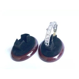 Jewelry Display 4 pc  Black Velvet & Mahogany Color Base Bracelet Jewelry Display Showcase