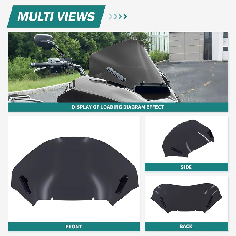 13" Windshield Windscreen Wind Splitter For Harley Road Glide 2023.5-UP