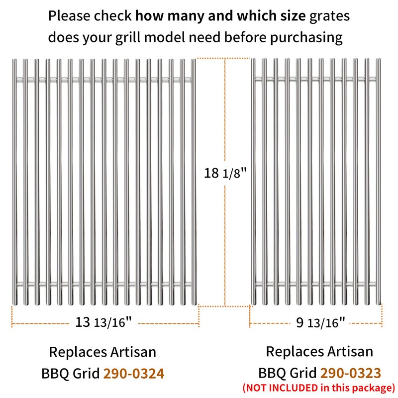 290-0324 Grill Grate for Artisan BBQ Cooking Grid Replacement Part（8MM