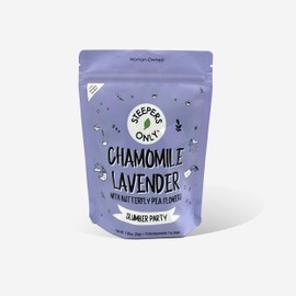 Steepers Only Slumber Party Tea Chamomile Lavender (10 Biodegradable Sugar Cane Fiber Bags) Caffeine Free for relaxing, winding down, or bedtime, with butterfly pea flowers 3 gram bags