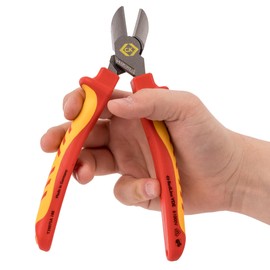 C.K Redline 2025 Edition VDE Cable Cutters 180mm, German Made Electrical Insulated Wire Side Cutter, Lanyard Ready Heavy Duty Croppers for Electrician, Electricians Snips, CK Tools T39075A 180