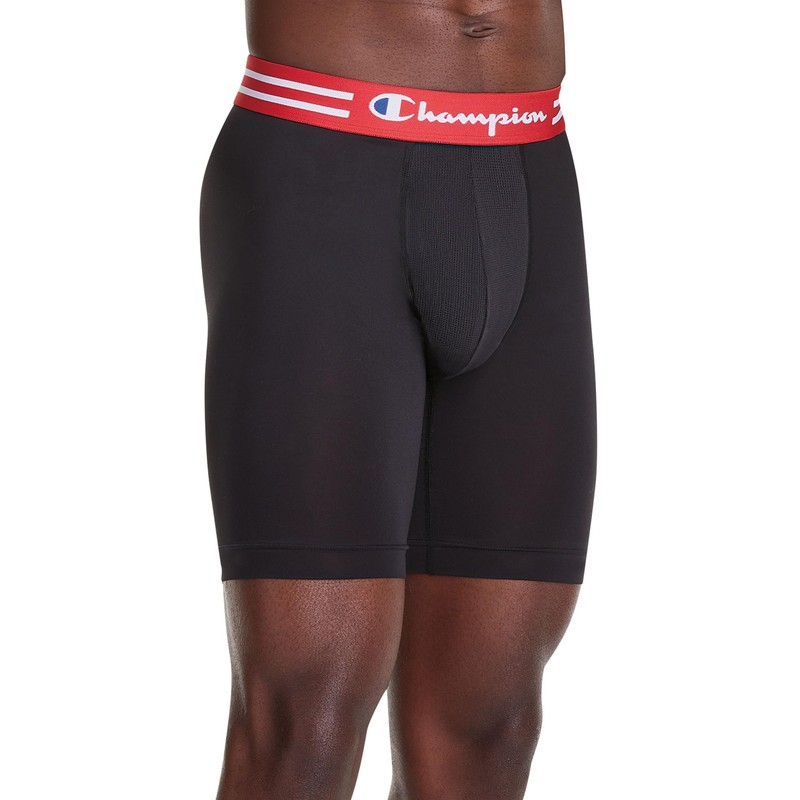 Champion Men's Boxer Briefs Pack, Performance Long-Leg, Moisture-Wicking, Odor Control,