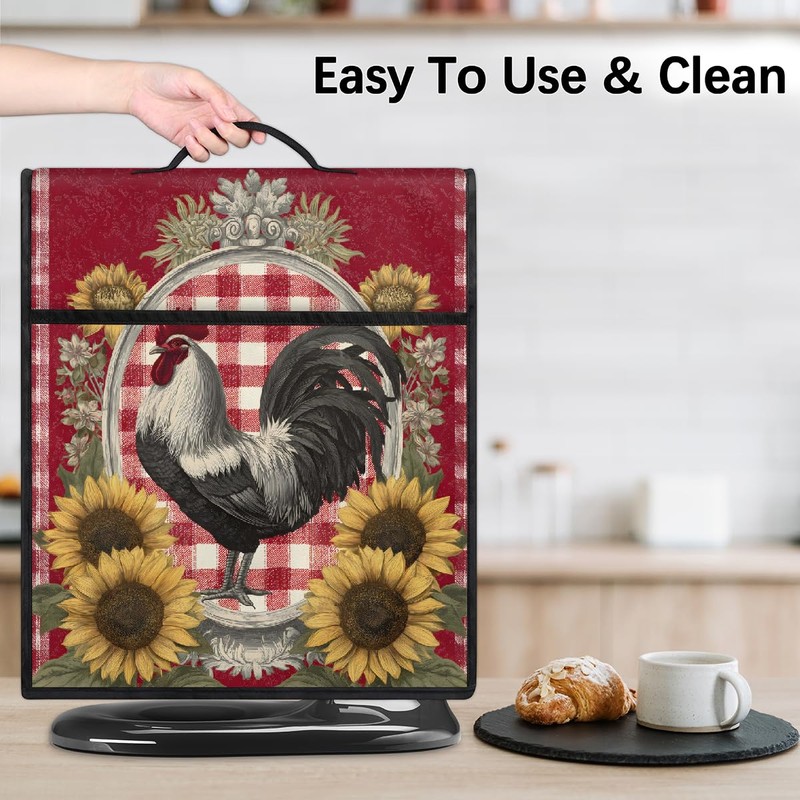 Red Rooster Kitchen Aid Mixers Cover Dust Protective Appliance Covers