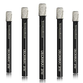 5 Packs Dry Diamond Drill Bits Set 3/16" 5mm Vacuum Brazed Diamond Hole Saws for Granite Tile Ceramic Marble Stone Glass and More Hard Materials (not for Wood), Round Shank with Storage Case