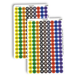 kcpearls creates Mini Icon Dots Recycle Reminder Stickers For Planners Calendars Journals Recycling Home Care .15" Inch 252 Stickers Total 126 On Each Sheet (Bold Mix)