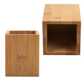 YUMILI Desk Pen Holder Bamboo Pen Holder Office School Desk Pencils Storage Organizer Stand Stationery Supplies