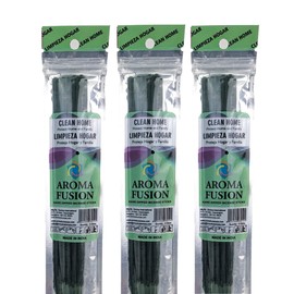 Aroma Fusion 11" Hand Dipped Premium Incense 3-Pack (15-Sticks Per Pack) - Choose Your Scent (Clean Home)