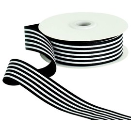 TONIFUL Black White Striped Ribbon 1 Inch Wide Fabric Grosgrain Ribbons 25 Yards Roll for Gift Wrapping Valentine's Day DIY Hair Accessories Crafts Party Holiday Wedding Christmas Birthday Decoration
