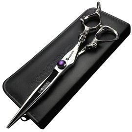 6/6.5/7/8" Professional Hair Cutting Scissors, Japan 440C Jewel Scissors (7 Inch Flat-A)
