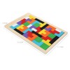 ANCLLO Tangram wooden puzzle with colourful 3D Russian blocks