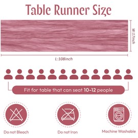 12 Pack Dusty Rose Cheesecloth Table Runner 17 x 108 Inch Gauze Table Runner Fabric Semi Sheer Cheese Cloth Table Decor Bulk for Rustic Romantic Wedding Baby Shower Table Decoration