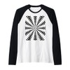 Starlight Beam With Dovetail Pattern Black On White Raglan Baseball
