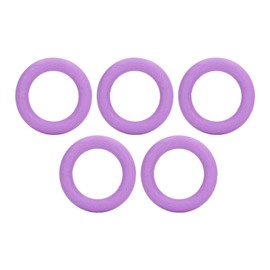 5pcs Baby Soft Silicone Teething Ring Toy Infant Safe Elastic Gum Relief Teething Bracelet for Home Travel Medium Purple