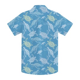 Big Boys Blue Turtle Hawaiian Shirts Size 10-12 Teen Cool Beach Clothes 11 Years Teens Fashion Turtle Tees to Students School Casual Short Sleeve Tops Wear Outfits, 11 12 Years