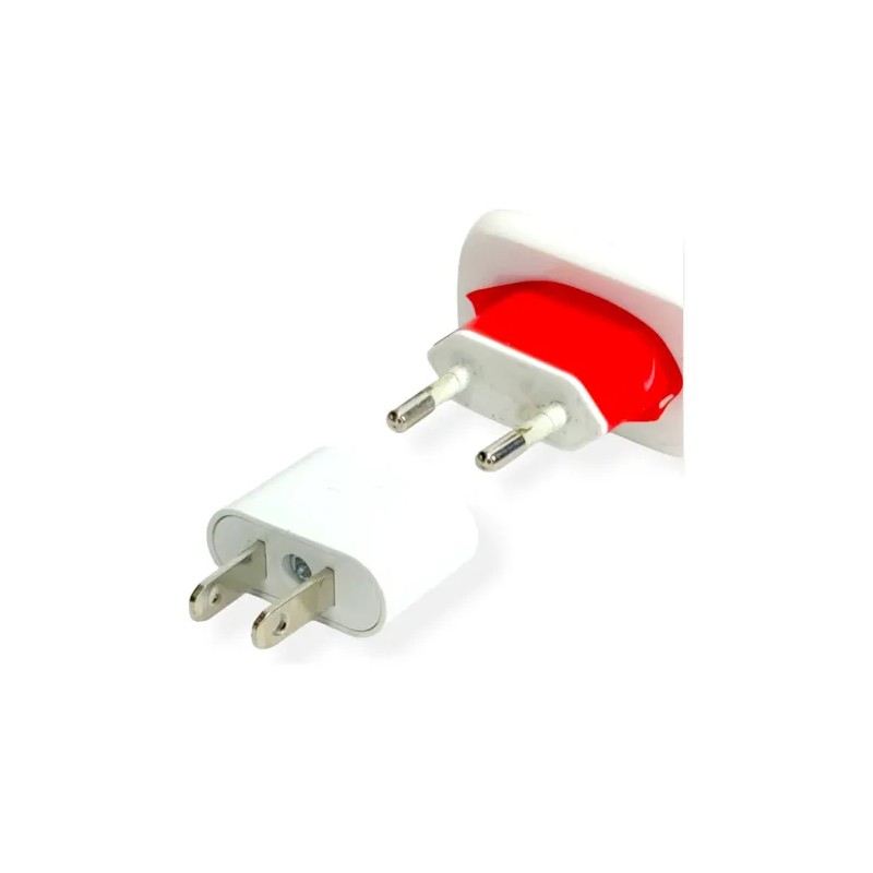 Adaptador Enchufe Europeo Clavija Celular Redondo A Plano Ac