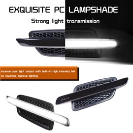 Tonsya For 2008 2009 Pontiac G8 Front Fender Side Marker Lights Turn Signal Light White Led Smoked Lens OEM