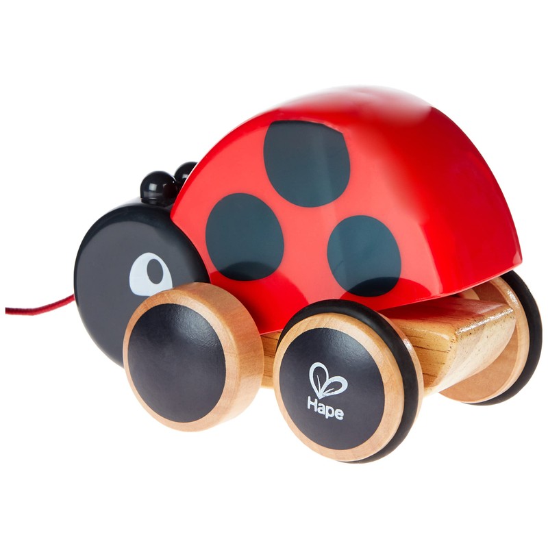 Hape Marie Wooden Pull Along Beetle Toy for Children from