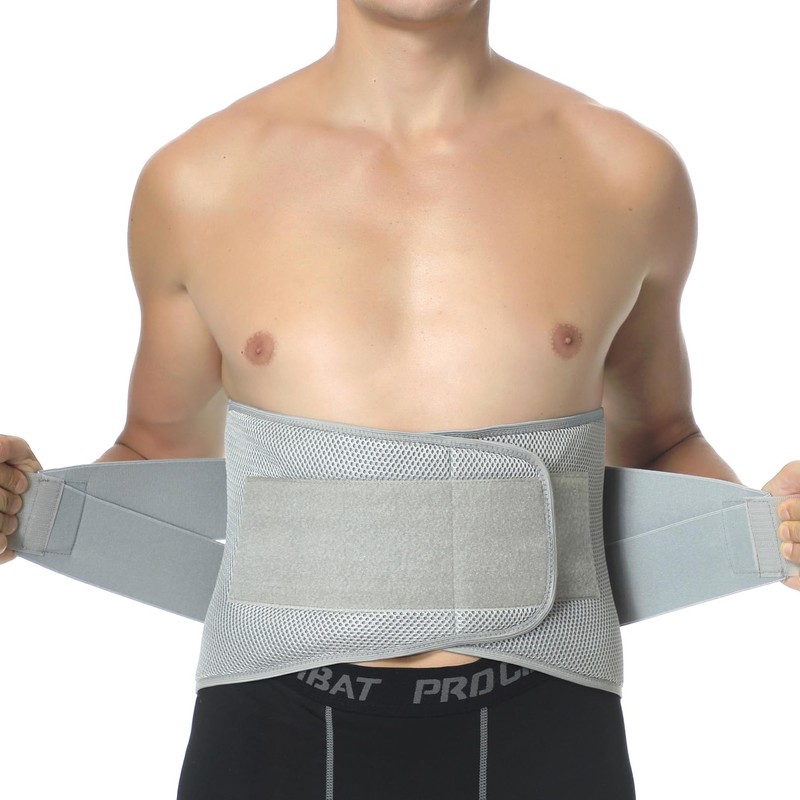 NeoTech Care Adjustable Compression Back Brace Lumbar Support Belt, Grey,