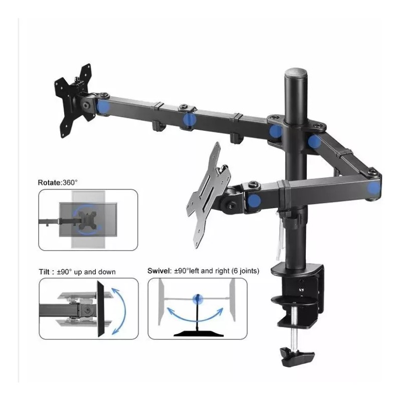 Control Expert Soporte Para 2 Monitores Dual De 15 A